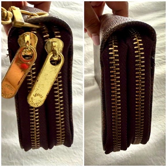 👑✅PRICE FIRM✅ Brown Large Double Zip Compartment Wristlet Wallet. - Picture 10 of 17